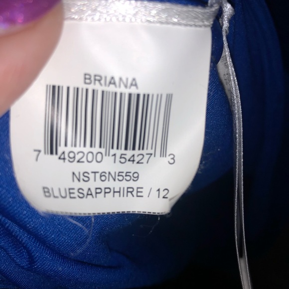 BCBGMAXAZRIA Briana Blue Sapphire Pleated Cocktail Dress Women’s Size 12 BCBG - Picture 8 of 11